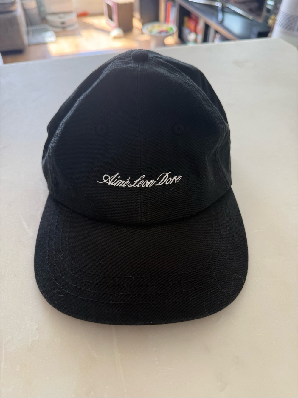 Aimé Leon Dore Washed Script Logo Hat — Black